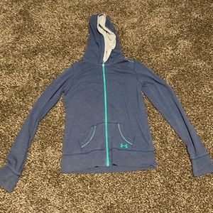 Under Armour zip up. Size Youth extra large. Blue